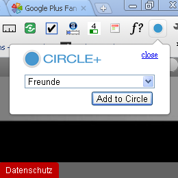 Google+ Chrome Erweiterung zum Hinzufüger von Nutzern in Google+ Kreise