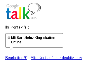 Google Talk Schaltfläche