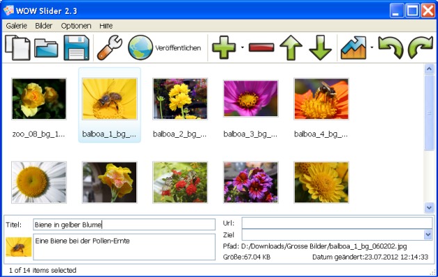 WOW Slider - Ein Top Slider mit Desktop Tool zum Erstellen der Slideshows