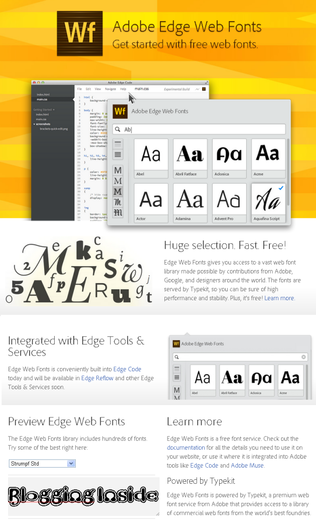 Adobe Edge Web Fonts kostenlos nutzen