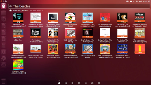 Amazon Suchergebnisse auf dem Desktop von Ubuntu 12.10