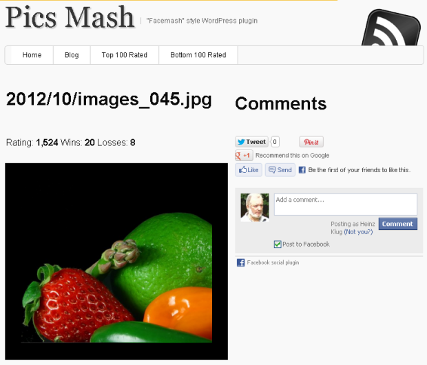 Pics Mash Sharing Screen