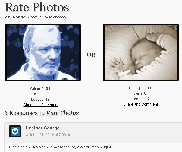 Pics MashImage Rating Tool for WordPress