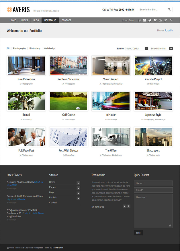 Portfolio - Averis Responsive Business WordPress Theme