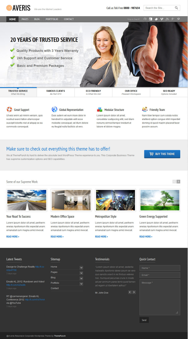 Averis Responsive Business WordPress Theme