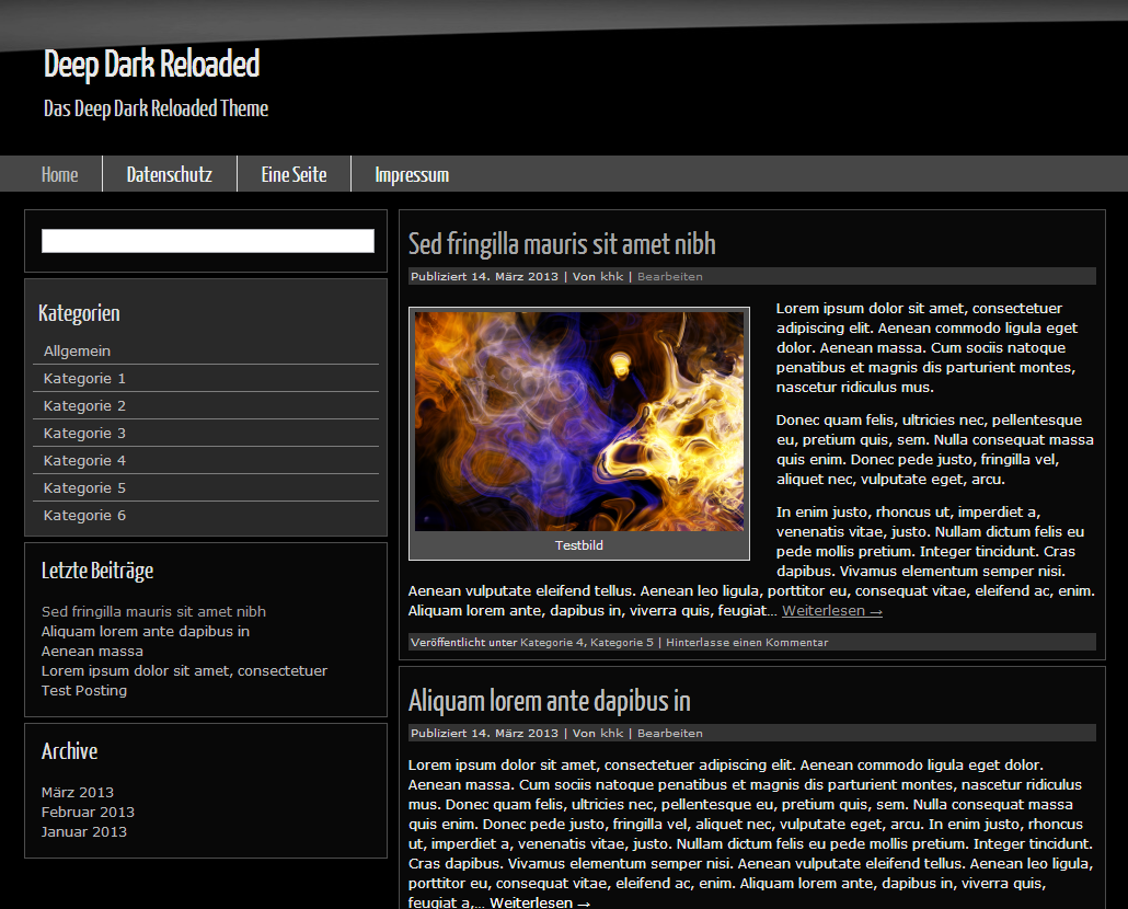 Deep Dark Reloaded Drupal 7 Theme