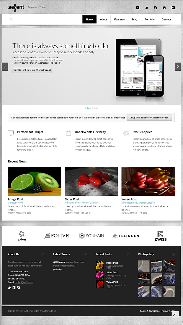 Sevent – Ein universal einsetzbares responsives WordPress Theme