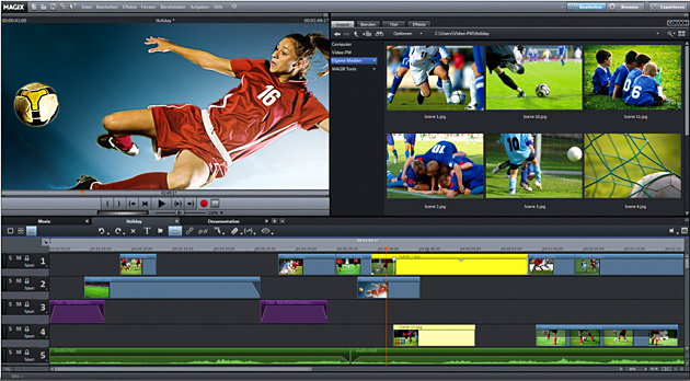 Die MAGIX Video deluxe 2013 Plus Benutzer- Oberfläche