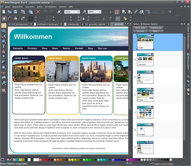 Webdesign mit dem Xara Designer  Pro X