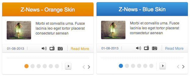 Beispiel zwei verschiedener Z-News Skins