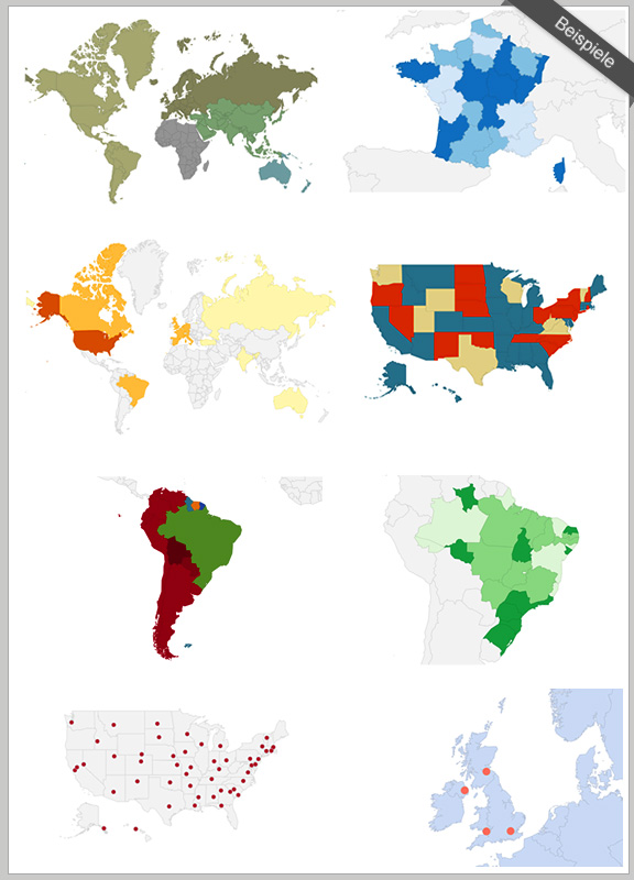 Einige Beispiele Interactiver World Maps