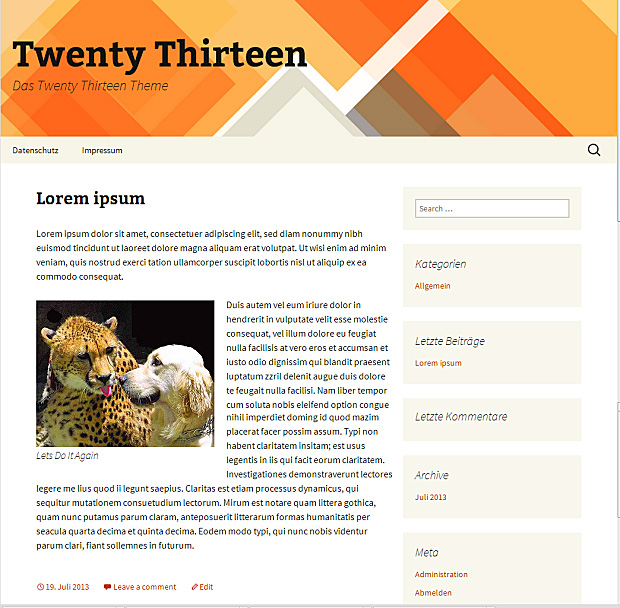 Das Twenty Thirteen Theme