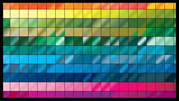 Ein kleiner Ausschnitt der 11.000 PhotoShop Farbverläufe