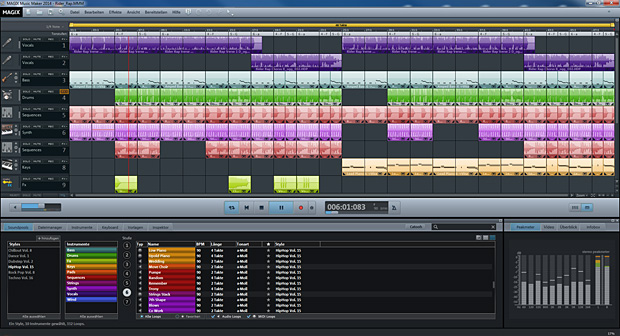 MAGIX Music Maker Oberfläche