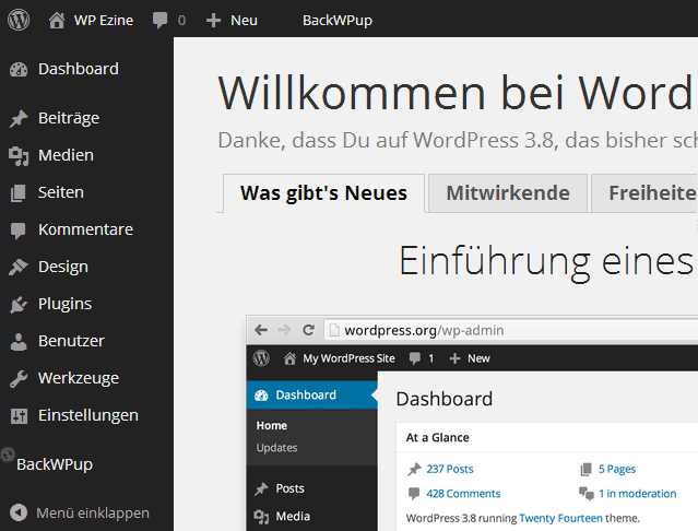 WordPress 3.8 in neuem Design