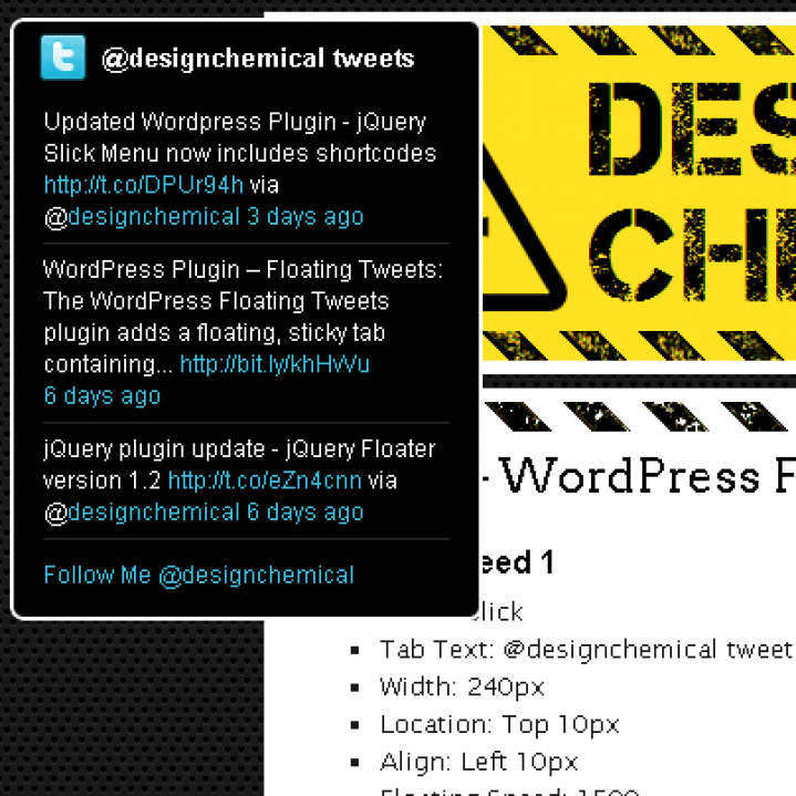 Floating Tweets für WordPress